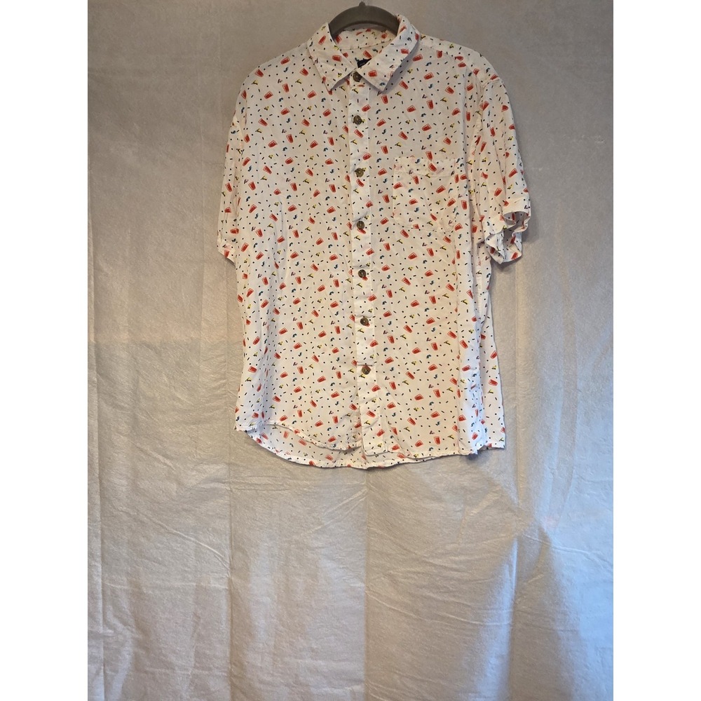Red Party‎ Cup College Frat Greek Rush Button Shirt Flip Solo Drink Large